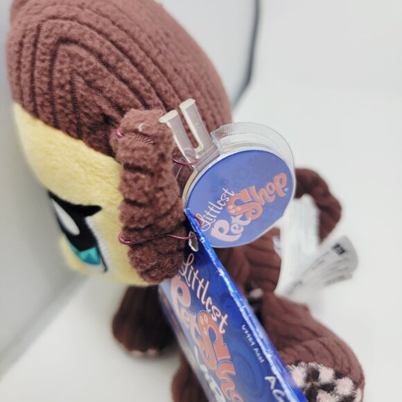 Littlest Pet Shop VIP Plush Monkey Brown Checkered Knit Style  + Tags **READ** - Picture 6 of 7